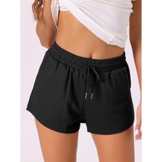 Women's soft, stretch pajama shorts are made from 95% Polyester, and 5% Spandex. The soft and breathable fabric offers the perfect blend of style and comfort, making it perfect for spring, summer, and fall. Offer plus sizing so everyone can find their perfect fit! Enjoy the benefits of relaxation in women's sleep shorts! Women's pajama shorts offer the perfect combination of quality and functionality. Featuring a design with an elasticated waistband and drawstring for a custom fit, ensuring they Comfortable Stretch Solid Pajama Shorts, Comfortable Stretch Pajama Shorts For Leisure, Trendy Solid Color Pajama Shorts For Loungewear, Pajama Shorts With Drawstring For Loungewear, Solid Color Pajama Shorts With Drawstring, Stretch Casual Pajama Shorts For Leisure, Solid Color Pajama Shorts With Elastic Waistband, Stretch Pajama Shorts For Leisure, Stretch Pajama Shorts With Elastic Waistband For Leisure