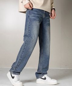 These men’s jeans are a timeless staple reimagined for the modern wardrobe. They boast a relaxed fit that ensures comfort without sacrificing style, crafted from high-quality denim with a classic blue wash. The jeans feature a straight-leg cut, providing a flattering silhouette that’s both versatile and on-trend. PRODUCT DETAILS Material: Cotton Indian Dressing Style, Straight Cut Jeans Outfit Men, Straight Fit Jeans Outfit Men, Straight Fit Jeans Outfit, Denim Outfit Men, Jeans Outfit Men, Straight Leg Jeans Men, Regular Fit Jeans, Dressing Style