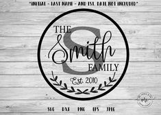 the smith family logo on a wooden background