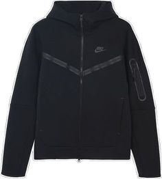 Functional Black Hoodie For Fall, Modern Black Hooded Jacket For Streetwear, Black Fleece Techwear Outerwear, Black Fleece Jacket With Drawstring Hood, Nike Black Hoodie For Winter, Black Fleece Hoodie Jacket In Athleisure Style, Nike Black Casual Fleece Jacket, Black Athleisure Hooded Jacket For Winter, Functional Black Hooded Long Sleeve Jacket