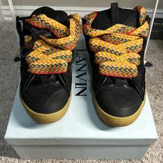 Brand New, But The Box Shown In The Picture Is For A Different Pair So These Will Be Sold Without A Box! Lanvin Shoes, Lanvin, The Picture, Black N Yellow, The Box, A Box, Man Shop, Paris, Brand New