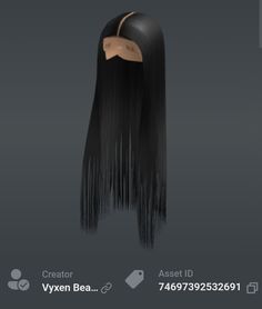 an animated image of a woman's head with long black hair