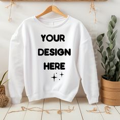 Gildan 18000 Mockup | White Gildan 18000 Sweater Mockup | Hanging White Sweatshirt Mockup | White Gildan 18000 Mockup, Boho Sweatshirt Mockup ** INSTANT DOWNLOAD ** This is an image mockup of a hanging white Gildan 18000 sweatshirt You will receive 1 image - 3000px x 3000px resolution ** HOW IT WORKS ** Once your purchase has been processed through Etsy, you will receive an email from SnapSavvyMockups with your download link where you will find your high resolution digital images free of brandin White Cotton Long Sleeve Sublimation Design, Customizable White Crew T-shirt, Customizable White Crew Neck T-shirt, Customizable White Crew Neck Sweater, Customizable White Cotton Sweater, White Custom Print Relaxed Fit Sweater, White Cotton Sweater With Custom Print, White Customizable Sweater In Relaxed Fit, White Relaxed Fit Sweater With Custom Print