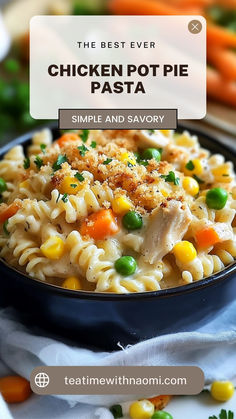 the best ever chicken pot pie pasta recipe