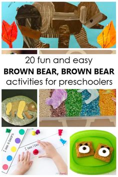 brown bear crafts and activities for preschoolers to do with the kids in their home