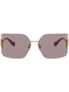 Miu Miu Eyewear Runway Frameless Sunglasses - Farfetch Miu Miu Eyewear, Bohemian Wedding Guest, Frameless Sunglasses, Chanel 2, Ring Watch, Iconic Bags, Demi Fine Jewelry, Ballet Pumps, Fine Watches