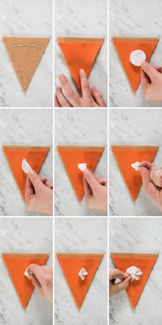 how to make an origami triangle out of felt and paper - step by step instructions