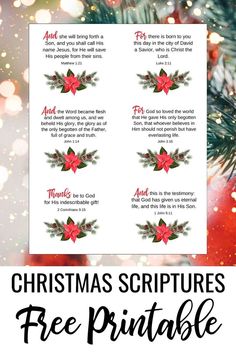 Free Christmas Bible Verses Printable Christmas Scriptures, Wisdom Bible, Christmas Scripture, Christmas Bible Verses, Uplifting Bible Verses, Bible Verses About Strength