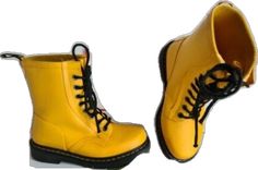 Casual Yellow High-top Boots, Yellow Waterproof Lace-up Boots, Casual Yellow Rain Boots For Outdoor, Casual Yellow Rain Boots, Dr. Martens, Wellington, Womens Boots, Ships, Shower