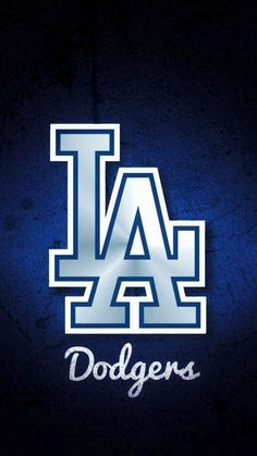 the los angeles dodgers logo on a dark background