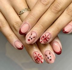 Christmas Nail Ideas, Red Christmas Nails, Work Nails, November 1st