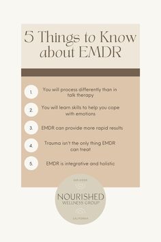 5 Things to Know About EMDR — Nourished Wellness Group Emdr Tools, Emdr Training, Mental Therapy, Nutritional Therapy Practitioner, Eye Movement, Body Connection, Relationship Therapy, Body Therapy