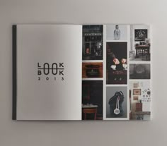 an open book with pictures on it and the words lookbook above it in black