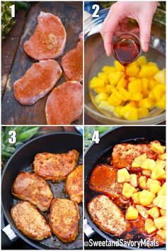 steps to make pineapple pork chops in a skillet