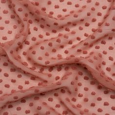 pink polka dot chiffon fabric