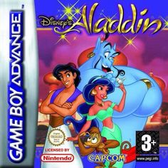 the gameboy version of disney's alaadd is shown in this image