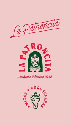 the front cover of la patroncita restaurant, with two hands holding an object