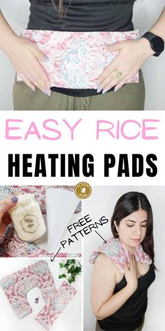 the instructions for how to make an easy rice heating pad that is perfect for cold weather