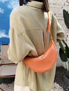 Color: Orange, Size: one-size Casual Orange Shoulder Bag For Errands, Casual Orange Bag For Errands, Orange Everyday Bag For Spring, Casual Orange Shoulder Bag, Orange Shoulder Bag For Everyday Spring Use, Trendy Orange Everyday Shoulder Bag, Mens Crossbody Bag, Dumpling Bag, Small Messenger Bag