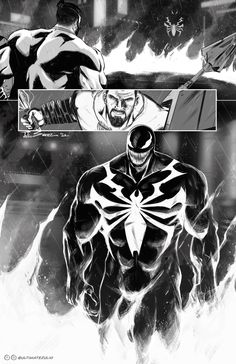 the amazing spider - man and wolverine in black and white art by mark vander