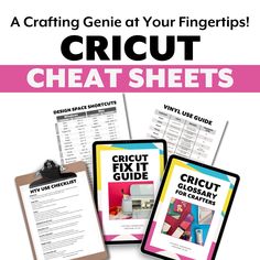 the crafting guide for cricut sheets with instructions to make them look like they are