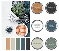 the color scheme for kitchen and living rooms