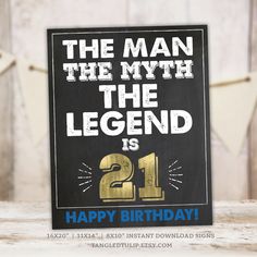 a birthday card with the number 21 on it