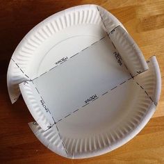 a paper plate that has measurements on it