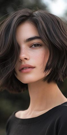 Transform thick hair with a bob haircut, a versatile style that reduces bulk while maintaining volume. Whether you prefer sleek, straight hair or a more textured, layered look, this cut is perfect for showcasing the beauty of thick hair while keeping it easy to manage. Effortless Haircut, Bob Asymmetrical, Hairstyle For Chubby Face, Chin Length Haircuts, Wavy Bob Haircuts, Choppy Haircuts, Choppy Bob Haircuts, Best Bob Haircuts, Oval Face Haircuts