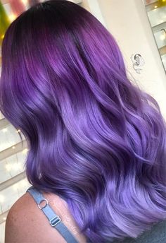 63 Purple Hair Color Ideas to Swoon over in 2022 - Glowsly Hair Highlights Purple, Highlights Purple, Royal Blue Hair, Silver Hair Highlights, Glowing Hair