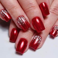 31 Cute Chrome Nails - Ak Pal Kitchen Red Chrome Xmas Nails, Dark Red Chrome Christmas Nails, Chrome Nails Christmas Designs, Red Chrome Nails With Snowflake, Christmas Nails Metallic, Red Chrome Nails Designs Christmas, Red Nails With Gold Chrome, Red And White Chrome Nails, Chrome Nails Designs Christmas