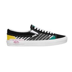 Brand New Without Box Slip-On Extra Laces Black/Multicolor Vn0a3wm5t9e Size 7 Retro Black Sneakers With Graphic Print, Black Retro Sneakers With Graphic Print, Spring Black Sneakers With Graphic Print, Black Retro Vans Sneakers, Shoes Vans, Men's Vans, Vans Slip On, Vans Black, Mens Vans