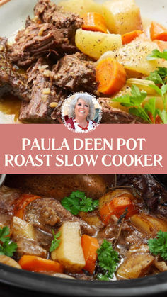 Paula Deen Pot Roast Slow Cooker Paula Deen Pot Roast, Roast Slow Cooker, Slow Cooker Pot Roast, Paula Deen Recipes, One Pot Wonders, Pot Roast Slow Cooker, Tender Beef, Onion Soup Mix, Paula Deen