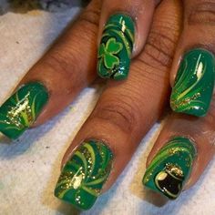 Ireland Nails, God Nails, Irish Nail Designs, St Patrick Day Nails Acrylic, Pretty Fingers, Fete Saint Patrick