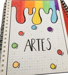 a notebook with the word arts written on it