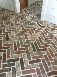 an image of a brick floor in the kitchen