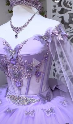 Light Purple Quinceanera Dresses Butterfly, Purple Debut Theme, Purple Gown For Debut, Enchanted Forest Theme Dress, Butterfly Quince Dress, Light Purple Quinceanera Dresses, Gown For Debut, Purple Quince Dress, Light Pink Quinceanera Dresses