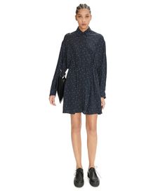 Mélina dress | Javanese viscose with polka dot print | A.P.C. Ready-to-Wear Polka Dot Midi Length Workwear Dresses, Polka Dot Midi Dress For Work, Polka Dot Midi Length Daywear Dress, Polka Dot Midi Length Dress For Daywear, Knee-length Polka Dot Workwear Dress, Polka Dot Knee-length Workwear Dress, Polka Dot Midi Dress For Work In Fall, Polka Dot Midi Dress For Fall Workwear, Polka Dot Midi Length Dresses For Work