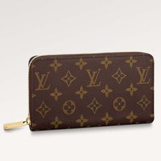 Louis Vuitton LV Unisex Zippy Wallet Brown Monogram Coated Canvas Classic Monogram Canvas Wallet For Business, Luxury Monogram Canvas Wallet With Card Slots, Monogram Canvas Wallets With Card Slots, Cm Monogram, Iconic Models, Louis Vuitton Purse, Lv Handbags, Hermes Bags, Timeless Handbag