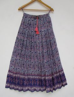 "ITEM DESCRIPTION regular Jaipur printed ethnic wear long maxi skirts - broomstick style traditional maxi skirts Material: 100% cotton cambric soft crinkled fabric Length: - 38 inch long Waist :-28.00 inch full (14 inch half) 28 inch relaxed can stretch up to 50 inch Size: free size (fit to all) PRODUCT NAME: - Long Women Maxi skirts Ladies Vintage Long skirts Company Return Policy: Please write for more information to my email directly CHOOSE \"ASK SELLER QUESTION \" payment policy:- we accepts Bohemian Cotton Maxi Skirt For Festivals, Flowy Cotton Ankle-length Maxi Skirt, Boho Print Long Cotton Skirt, Bohemian Cotton Printed Skirt, Traditional Cotton Skirt With Block Print, Long Cotton Skirt With Boho Print, Bohemian Full-length Cotton Skirt, Traditional Long Skirt With Boho Print, Bohemian Ankle-length Cotton Skirt