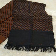 Gucci Vintage Pure Silk Monogram Scarf Excelente Condition With A Dust Bag From Smoking Free Home.Well Protect It In My Closet For Over 33 Years . Monogram Scarf, Monogrammed Scarf, Gucci Vintage, Gucci Accessories, Gucci Black, Black Tan, Black And Tan, Vintage Gucci, Pure Silk