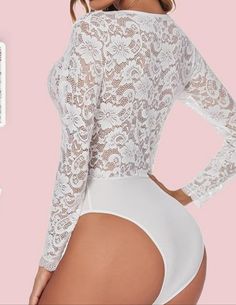 Avidlove White Lace Long Sleeve Bodysuit Deep V Neck Medium Nwt No Flaws Feminine White Bodysuit For Party, White Feminine Stretch Bodysuit, White Stretch Feminine Bodysuit, Fitted White Bodysuit With Lace Closure, White Stretch Bodysuit With Lace Trim, Summer V-neck Lace Bodysuit, Fitted Printed V-neck Bodysuit, Fitted V-neck Floral Print Bodysuit, White Lace Long Sleeve