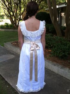 Graduation dress White Prairie Dress, Heirloom Dresses For Graduation, White Cotton Regency Prairie Dress, Apron, Summer Dresses