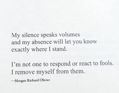 a quote from morgan richard olver on science speaks volumies and my absente will let you know exactly where i stand