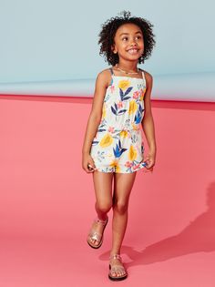 Kids love Tea rompers because they are so comfy to wear and super easy to play in, and this season's prints are so stunning and warm-weather-friendly. A smocked bodice and working shoulder ties make the fit easy to customize. Crafted from 100% soft cotton jersey that keeps its color. Decorative, elastic waist tie. Slash pockets. Matching family styles are available in our Sibling Shop. Smocked Romper, Love Tea, Cute Rompers, Tea Collection, Waist Tie, Warm Weather, Super Easy, Smocking, To Play