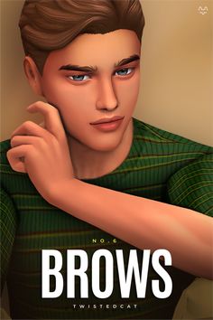 a young man with brown hair and blue eyes poses for the cover of his book, brows