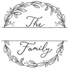 the family logo is shown in black and white, with an oval frame around it