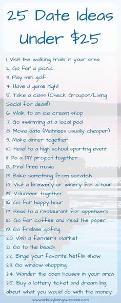 25 Date Ideas Under $25 date night, money saving, fun activities, frugal, family, cheap, budget, outside, indoors, spring, summer, winter, fall, couple, anniversary Ldr Gifts For Him, Saving Budget, Dates Ideas, Dating Divas