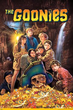 the goonies movie poster with many children