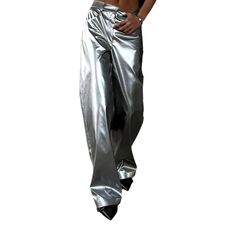 Introducing the 2023 Spring-Summer Collection's street-style silver elevated-rise jean pants—a trendy must-have for stylish trendsetters who love to make a bold statement! These wide leg denim pants feature a flattering high-waistline silhouette. with a zipper and button closure that lets you adjust the fit type for maximum comfort.Why You'll Love These PantsNail the street-style vibe and showcase your fashion-forward style with these silver tall-waist jeans that combine vintage charm and coutur Trendy Baggy Flare Jeans For Summer, Baggy Trendy Flare Jeans For Summer, Baggy Flare Jeans For Streetwear, Chic Straight Pants For Streetwear, Chic Streetwear Straight Pants, Trendy Wide Leg Non-stretch Jeans, Summer Baggy Flare Jeans, Trendy Non-stretch High Rise Pants, Trendy Non-stretch Straight Leg Bottoms